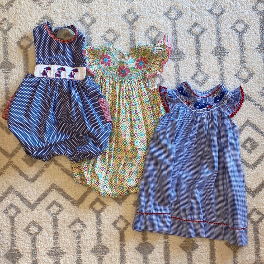 Lot of 3 18M, 24M, 2T Smocked Bubbles/Dress!